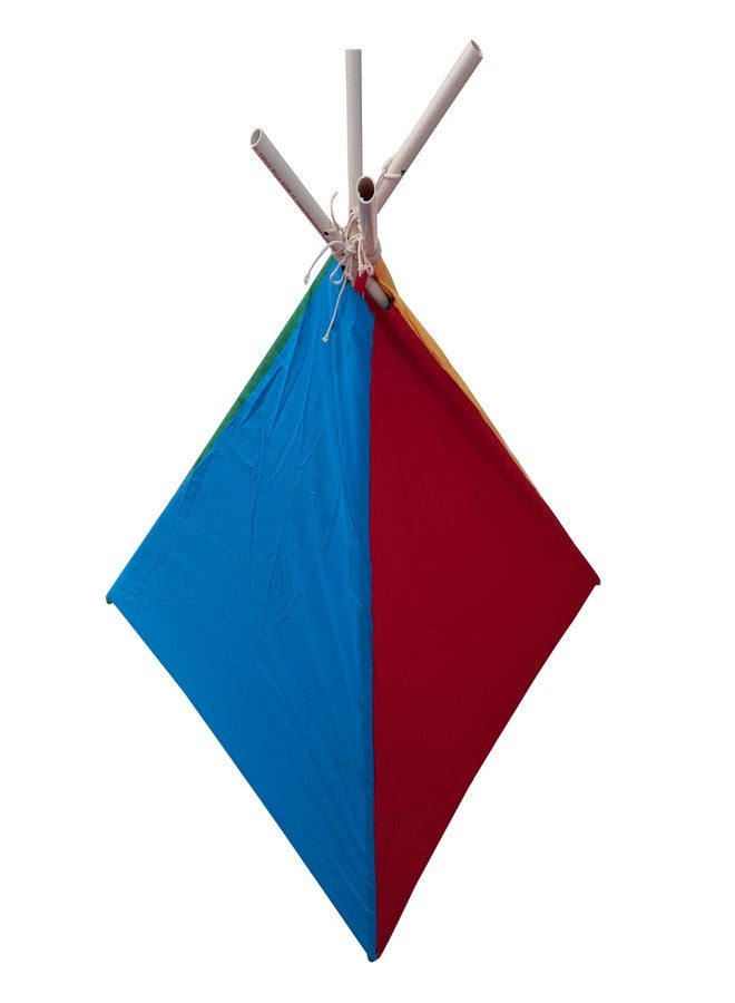 CREATIVE TEXTILES خيمة لعب قطنية للأطفال مع وسادتين قطيفة للأطفال من عمر سنتين فما فوق، متعددة الألوان - Image 4